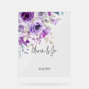 beautiful lilac floral acrylic sign