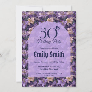 Beautiful Lilies Accent Birthday Celebration Invitation