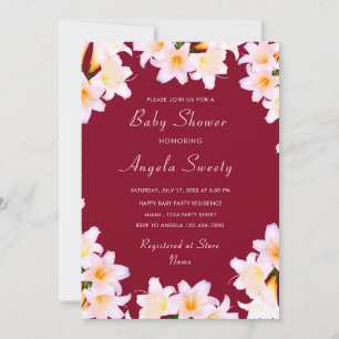 Beautiful Lilies Flowers Baby Shower Invitation