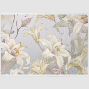 Beautiful lillies on powder blue background tissue paper