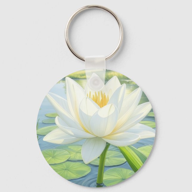 Beautiful Lily Flower Keyring (Front)