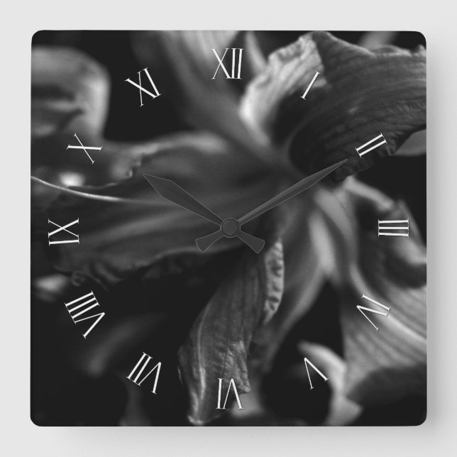 Beautiful Lily Flowers Square Wall Clock (Front)