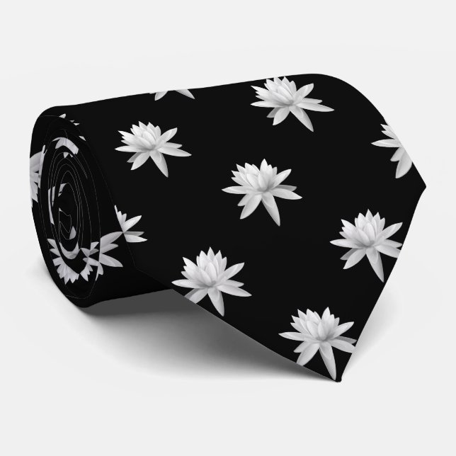 Beautiful Lily Lotus Art Cool Trendy Unique Tie (Rolled)