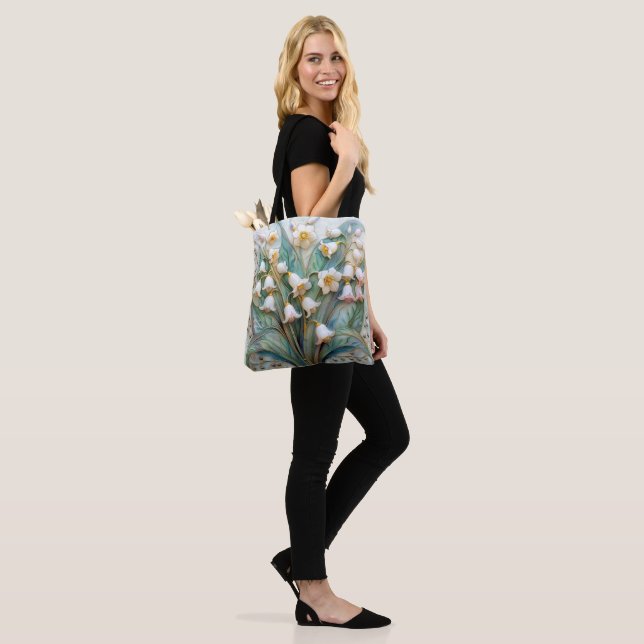 Beautiful Lily of the Valley Spring Floral  Tote Bag (On Model)