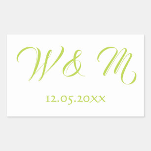 Beautiful Lime and White Rectangular Sticker