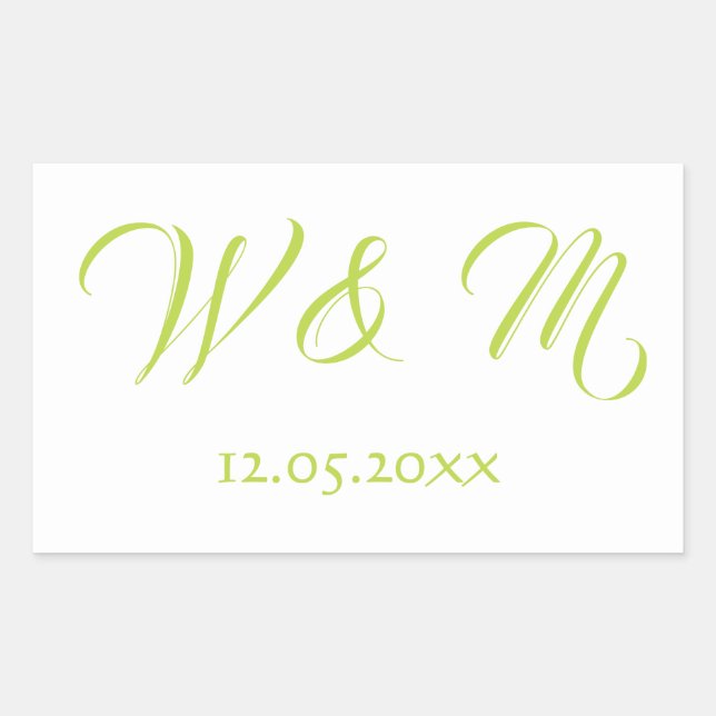 Beautiful Lime and White Rectangular Sticker (Front)