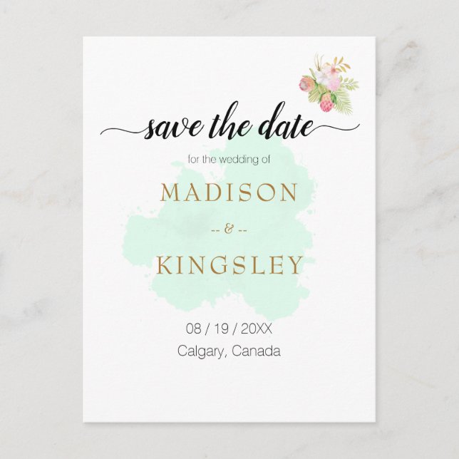 Beautiful Lime Green 💚 Botanical Boho Wedding Postcard (Front)