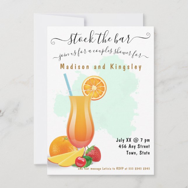 Beautiful Lime Green Elegant Boho Shower Invitation (Front)