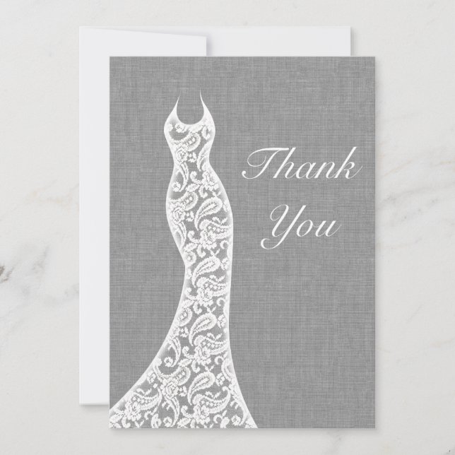 Beautiful Linen Thank You Card (Front)