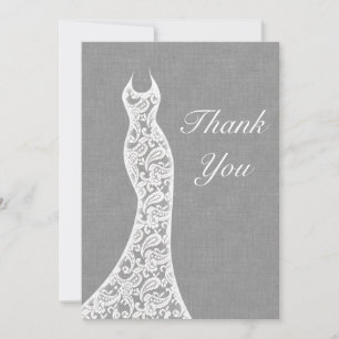 Beautiful Linen Thank You Card
