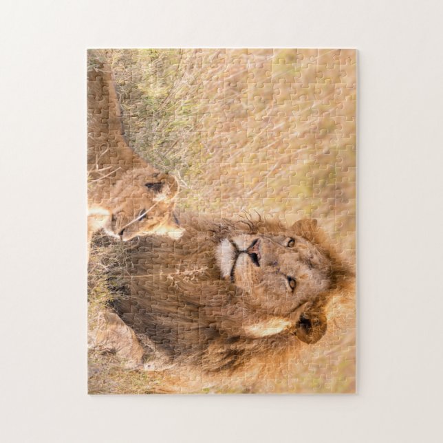 Beautiful Lion and Cub Jigsaw Puzzle (Vertical)
