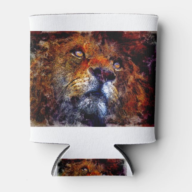 Beautiful Lion Can Cooler (Front)