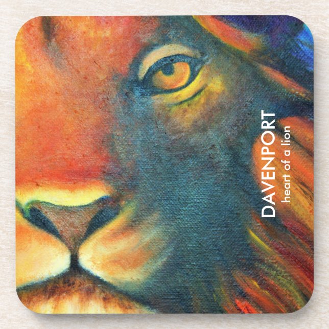Beautiful Lion Face Portrait Regal and Proud Coaster (Front)