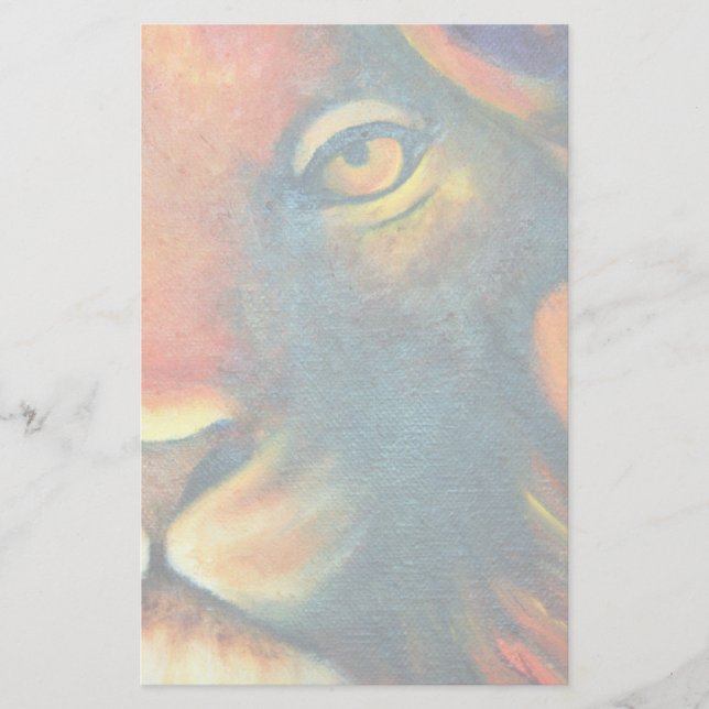 Beautiful Lion Head Portrait Regal and Proud Stationery (Front)
