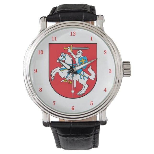 Beautiful Lithuanian Coat of Arms Wrist Watch (Front)