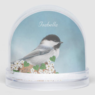 Beautiful Little Bird & Flowers Personalized Snowglobe
