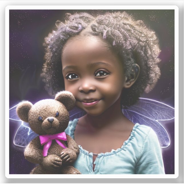 Beautiful Little Girl Holding a Teddy Bear (Front)