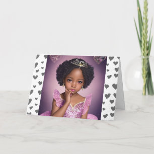 Beautiful Little Girl of Colour Princess Birthday Card