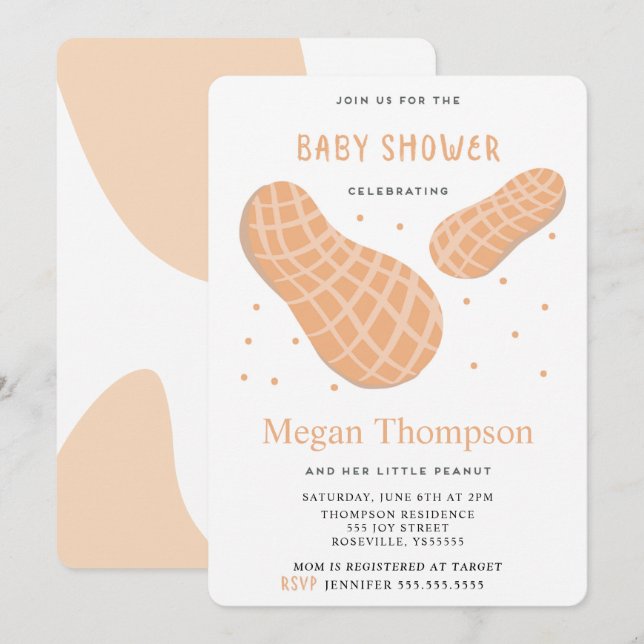 Beautiful Little Peanut Baby Shower Invitation (Front/Back)
