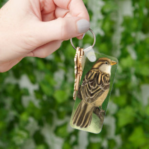 Beautiful Little Sparrow - Cute - Painting Key Ring