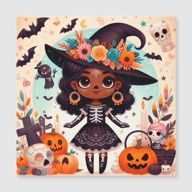 Beautiful little witch halloween party (Front)