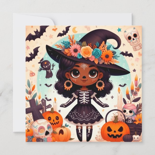 Beautiful little witch halloween party (Front)