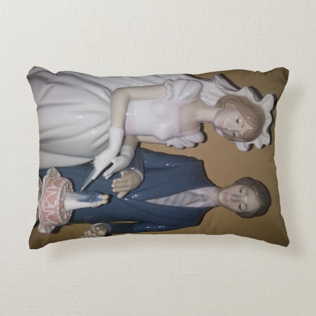 Beautiful Lladro Wedding Throw Pillow (Front)