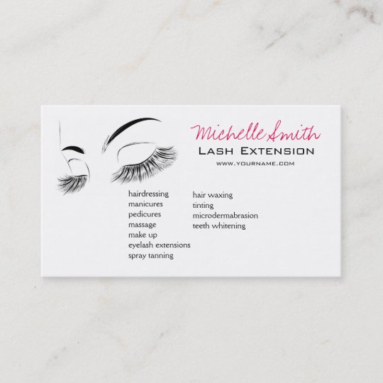 Beautiful Long Eyelashes Lash Extension Business Card Zazzle Co Uk