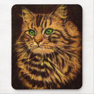beautiful long-haired tabby cat mouse mat