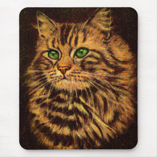 beautiful long-haired tabby cat mouse mat (Front)