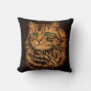 beautiful long-haired tabby cat print cushion