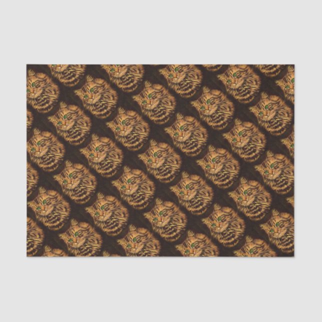 beautiful long-haired tabby cat print tissue paper (Front)