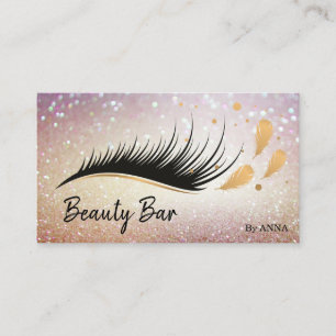 beautiful Long Lash Extension Makeup Feather Business Card