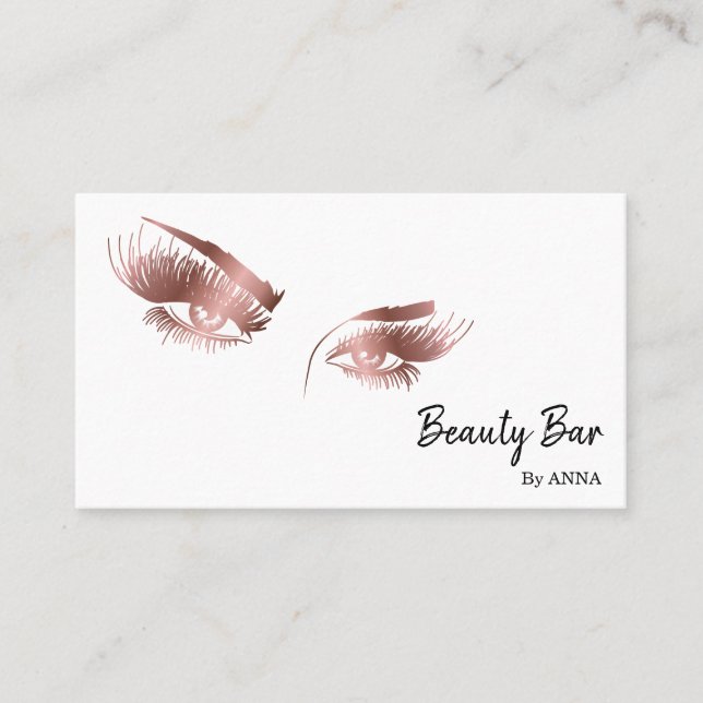 Beautiful Long Lash Eyes Makeup Artist Business Card (Front)