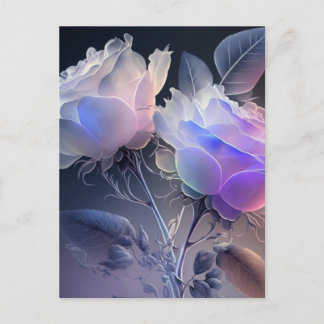 Beautiful Long Stem Iridescent Roses Postcard