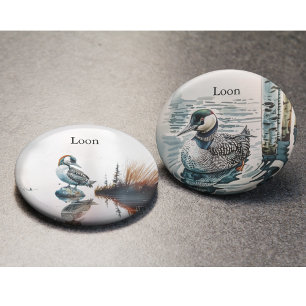beautiful loon on water in watercolor bottle opener
