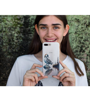 beautiful loon on water in watercolor iPhone 11 pro case