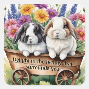 Beautiful Lop Bunny Rabbit Pretty Square Sticker