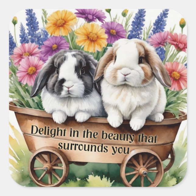 Beautiful Lop Bunny Rabbit Pretty  Square Sticker (Front)