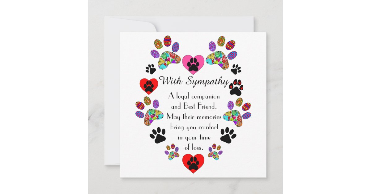 Beautiful Loss of a Pet Dog Sympathy Card | Zazzle