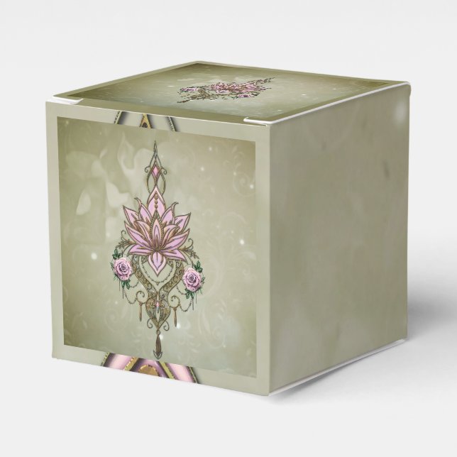 Beautiful lotus blossom  favour box (Front Side)