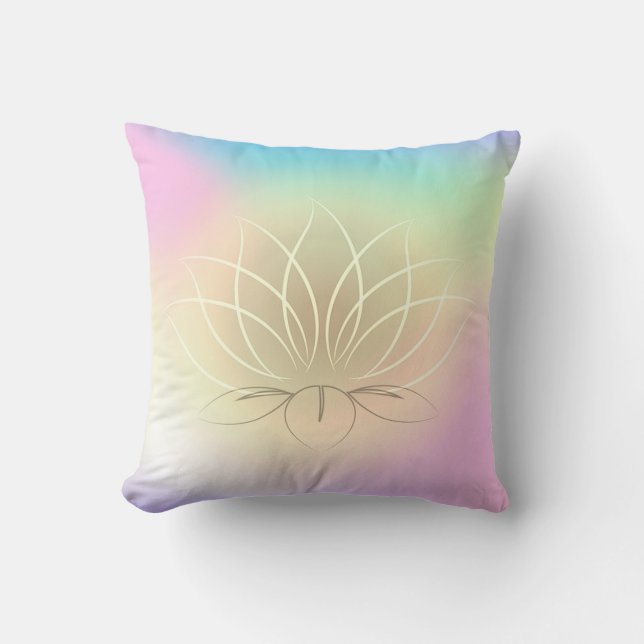Beautiful Lotus Colourful Ombre, Zen Cushion (Front)