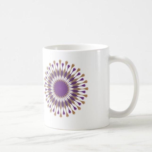 Beautiful Lotus Flower Design Violet Coffee Mug (Right)
