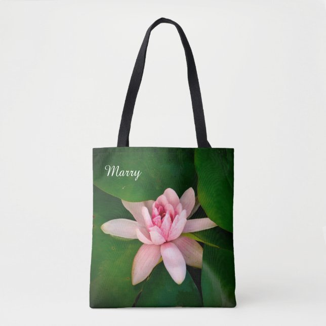 Beautiful Lotus Flower Personalised Photo Tote Bag (Front)