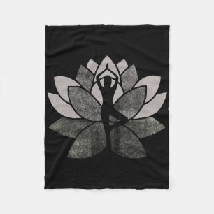 Beautiful Lotus Flower Spiritual Yoga Fleece Blanket