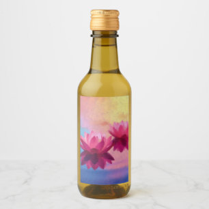 Beautiful Lotus Flower Wine Label