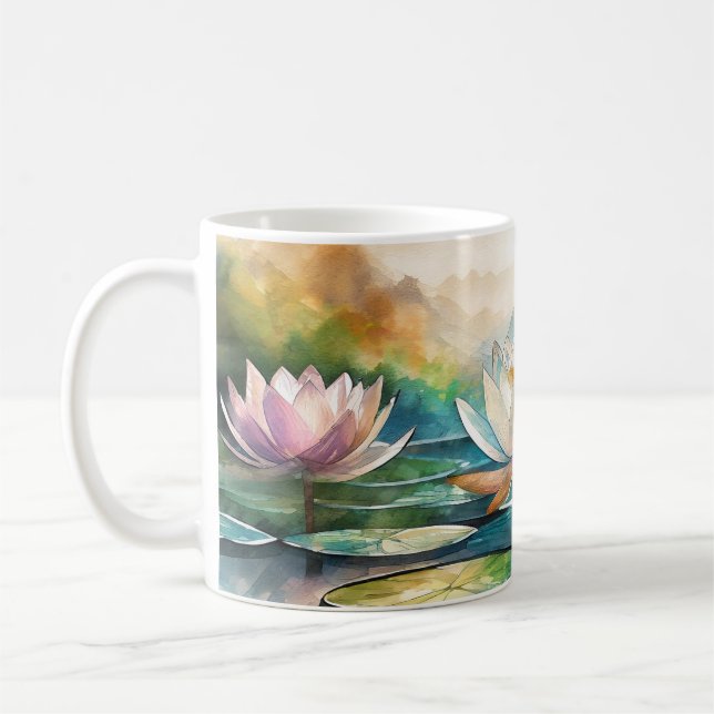 Beautiful Lotus flowers mug (Left)
