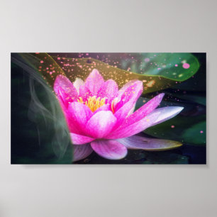 Beautiful Lotus, Landscape, Zen Poster
