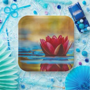 Beautiful Lotus paper plate