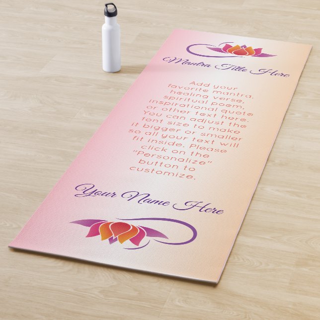 Beautiful Lotus Purple Orange Pink Ombre Gradation Yoga Mat (In Situ)